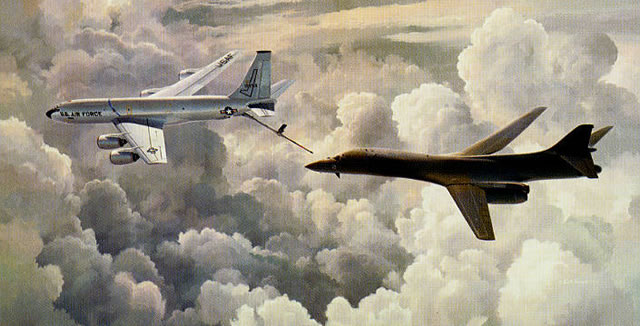 "Team Mates" - Keith Ferris - KC-135 Stratotanker&Rockwell B-1B Lancer Art